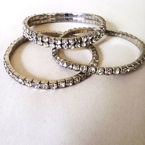 Bundle of 3 Rhinestone Stretch Bracelets